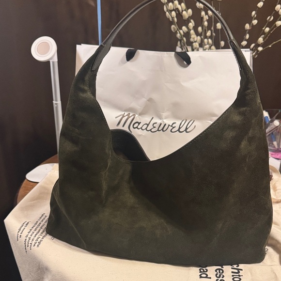 Madewell Dark Green Suede Hobo Bag - Picture 4 of 5